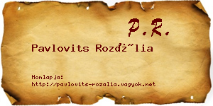 Pavlovits Rozália névjegykártya